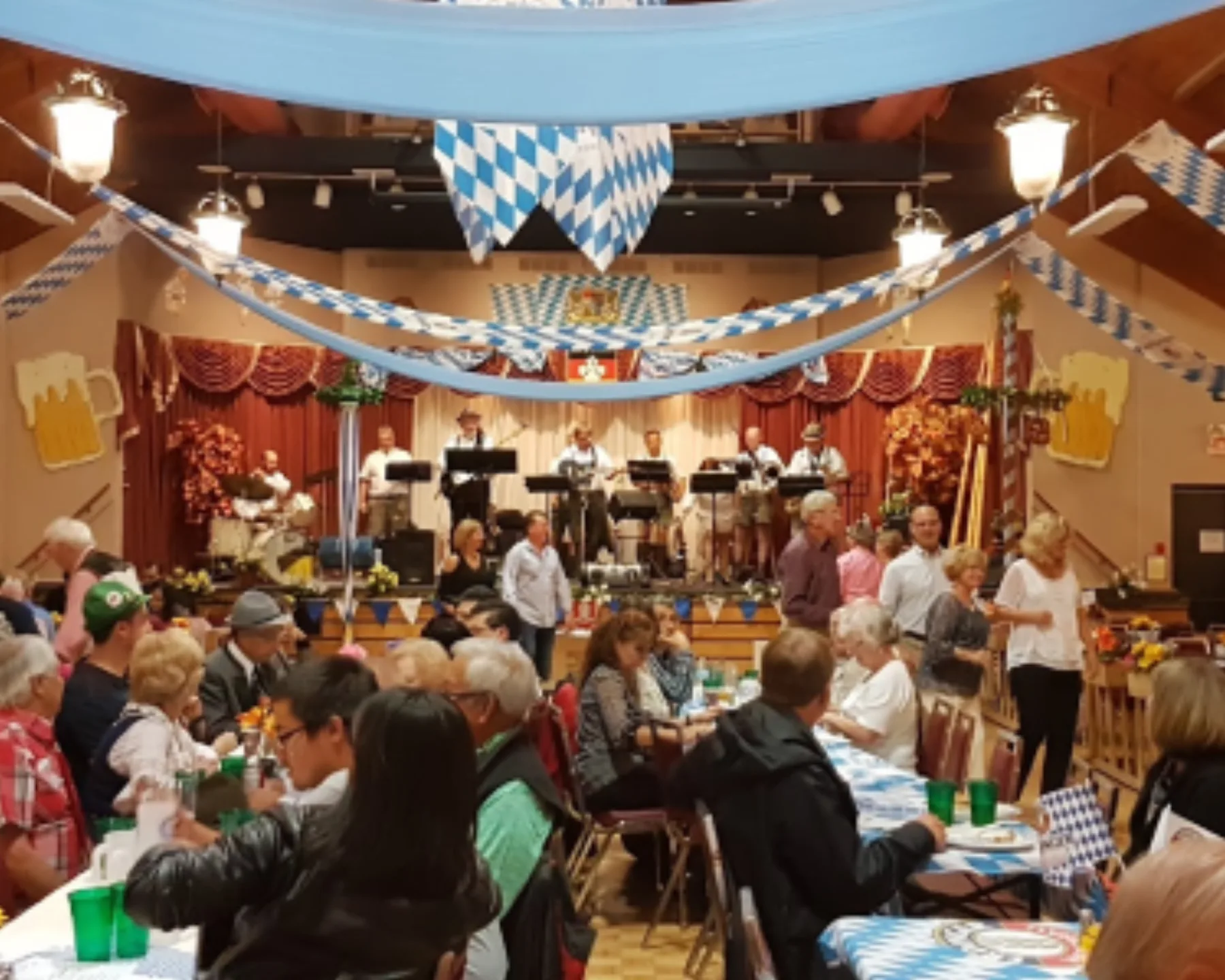 A lively gathering inside Hansa Haus
