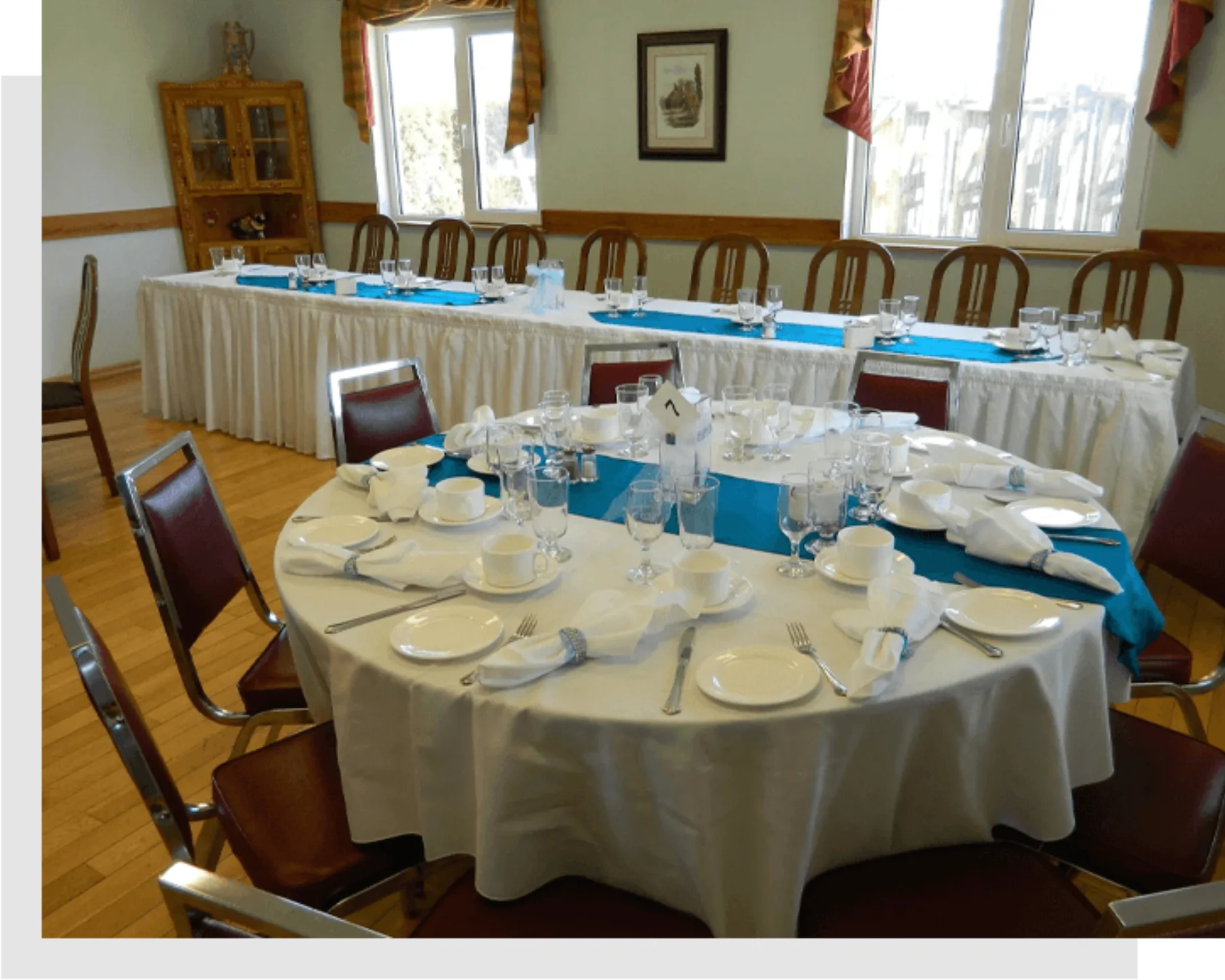 Table setting prepared for an event at Hansa Haus